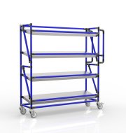 Chariot à étagères pour caisses avec tablettes inclinées largeur 1300 mm, SP13030 (4 modèles) - 3