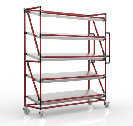 Chariot à étagères pour caisses avec tablettes inclinées de largeur 1500 mm, SP15040 (3 modèles) - 2