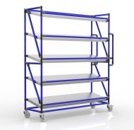 Chariot à étagères pour caisses avec tablettes inclinées de largeur 1500 mm, SP15040 (3 modèles) - 3