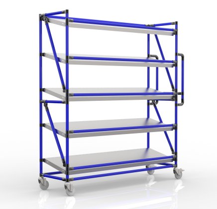 Chariot à étagères pour caisses avec tablettes inclinées de largeur 1500 mm, SP15040 (3 modèles) - 3