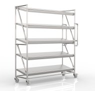 Chariot à étagères pour caisses avec tablettes inclinées de largeur 1500 mm, SP15040 (3 modèles) - 4