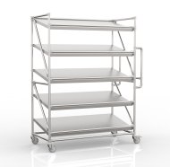 Chariot à étagères pour caisses avec étagères inclinées largeur 1300 mm, SP13060 - 4