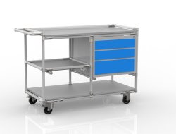 Chariot d'atelier à système tubulaire sur mesure avec conteneur 22082105