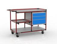 Chariot d'atelier à système tubulaire sur mesure avec conteneur 22082105 - 2