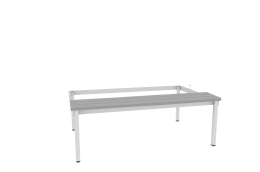 Banc économique avec pieds et rectification P433 W plastique gris