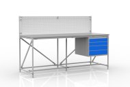 Table d'atelier avec panneau perforé largeur 2000 mm, 240408310 - 1