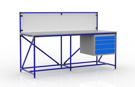 Table d'atelier avec panneau perforé largeur 2000 mm, 240408310 - 3