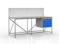 Table d'atelier avec panneau perforé largeur 2000 mm, 240408310 - 4