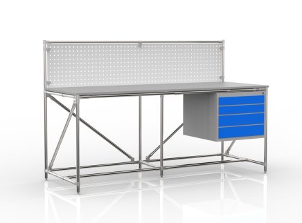 Table d'atelier avec panneau perforé largeur 2000 mm, 240408310 - 4