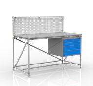 Table d'atelier avec panneau perforé largeur 1500 mm, 24040834 - 1