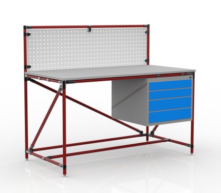 Table d'atelier avec panneau perforé largeur 1500 mm, 24040834 - 2