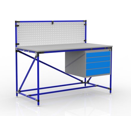 Table d'atelier avec panneau perforé largeur 1500 mm, 24040834 - 3