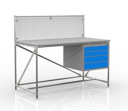 Table d'atelier avec panneau perforé largeur 1500 mm, 24040834 - 4
