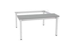 Banc économique avec pieds et rectification P423 W plastique gris