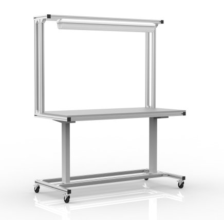 Table à hauteur réglable électriquement en profilés d'aluminium 1500 x 700 - 1