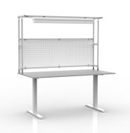 Table à hauteur réglable électriquement avec rallonge et panneau perforé 24031130