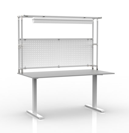 Table à hauteur réglable électriquement avec rallonge et panneau perforé 24031130 - 1