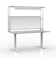 Table à hauteur réglable électriquement avec rallonge et panneau perforé 24031130 - 4