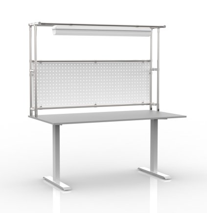 Table à hauteur réglable électriquement avec rallonge et panneau perforé 24031130 - 4