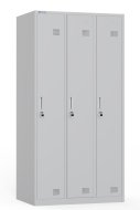 Armoire métallique à trois compartiments avec serrure à cylindre