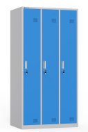 Armoire métallique à trois compartiments avec serrure à cylindre