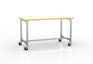 Table de travail mobile en profilés d'aluminium, largeur 1500 mm