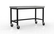 Table d'atelier soudée sur roulettes avec bord anti-basculement 24022750