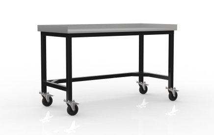 Table d'atelier soudée sur roulettes avec bord anti-basculement 24022750 - 1