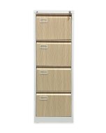 Classeur 4 tiroirs V04 pour format A4 blanc/imitation bois clair