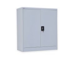 Armoire étagère en tôle avec porte insérée C01B blanc