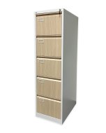 Classeur 5 tiroirs V05 pour format A4 blanc/imitation bois clair