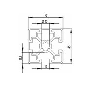 Profilé aluminium 45 x 45, MI45x45L B10 1 m + découpe sur mesure - 2