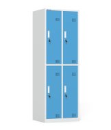 Armoire métallique à quatre compartiments avec serrure à cylindre