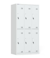 Armoire métallique à six compartiments avec serrure à cylindre