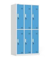 Armoire métallique à six compartiments avec serrure à cylindre