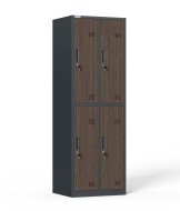 Armoire métallique à quatre compartiments avec serrure à cylindre