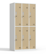 Armoire métallique à six compartiments avec serrure à cylindre