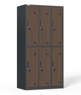 Armoire métallique à six compartiments avec serrure à cylindre