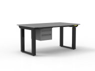 ESD Table à hauteur réglable électriquement avec conteneur à deux tiroirs