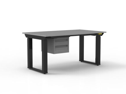ESD Table à hauteur réglable électriquement avec conteneur à deux tiroirs - 1