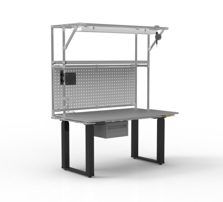 ESD Table de travail à hauteur réglable électriquement avec rallonge - 1