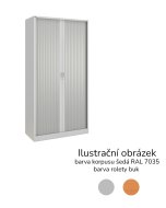 Armoire à volet roulant étagère 17123 couleur gris / hêtre