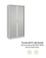 Armoire à volets roulants à étagère 17123 couleur blanc/érable