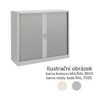 Armoire à volet roulant étagère 17124 blanc/gris