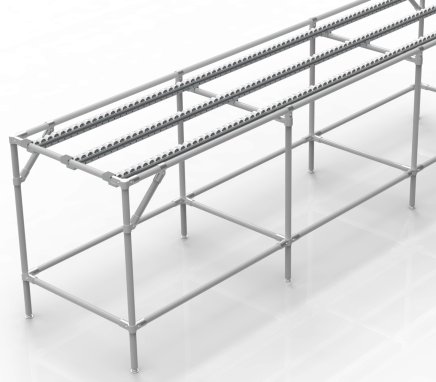 Convoyeur avec rails à rouleaux intégrés (différentes variantes) - 1