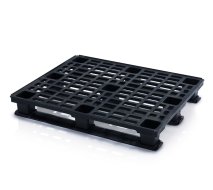 Palette plastique ESD empilable à rails H. 155 x L. 1000 x P. 1200 mm