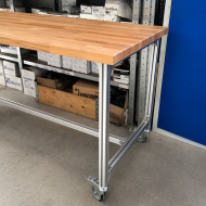 Table de travail mobile en profilés d'aluminium, largeur 2000 mm - 3