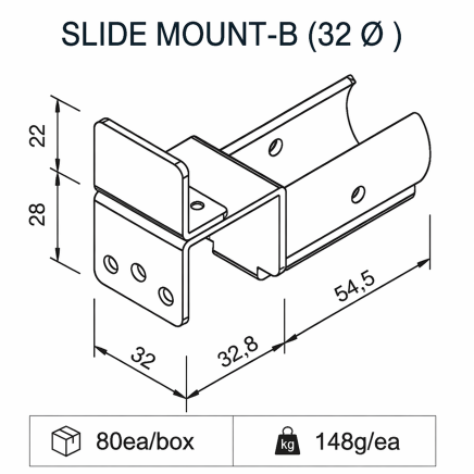 Support pour tuyaux coulissants type SM-2812B - 2