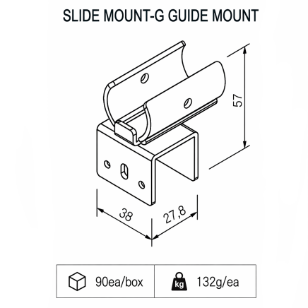 Support pour tuyaux coulissants type SM-2810G - 2