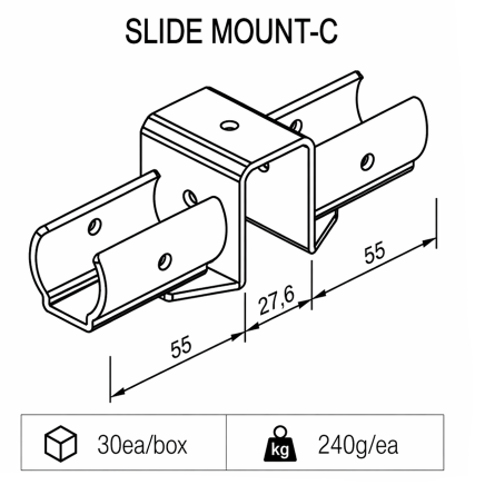 Support pour tuyaux coulissants type SM-2810C - 2